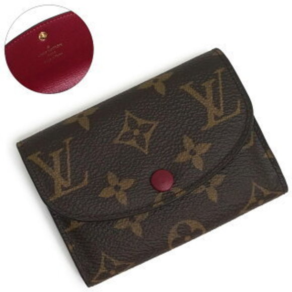 Louis Vuitton Portefeuille Rosalie Wallet Monogram Brown Fuchsia - Picture 1 of 9